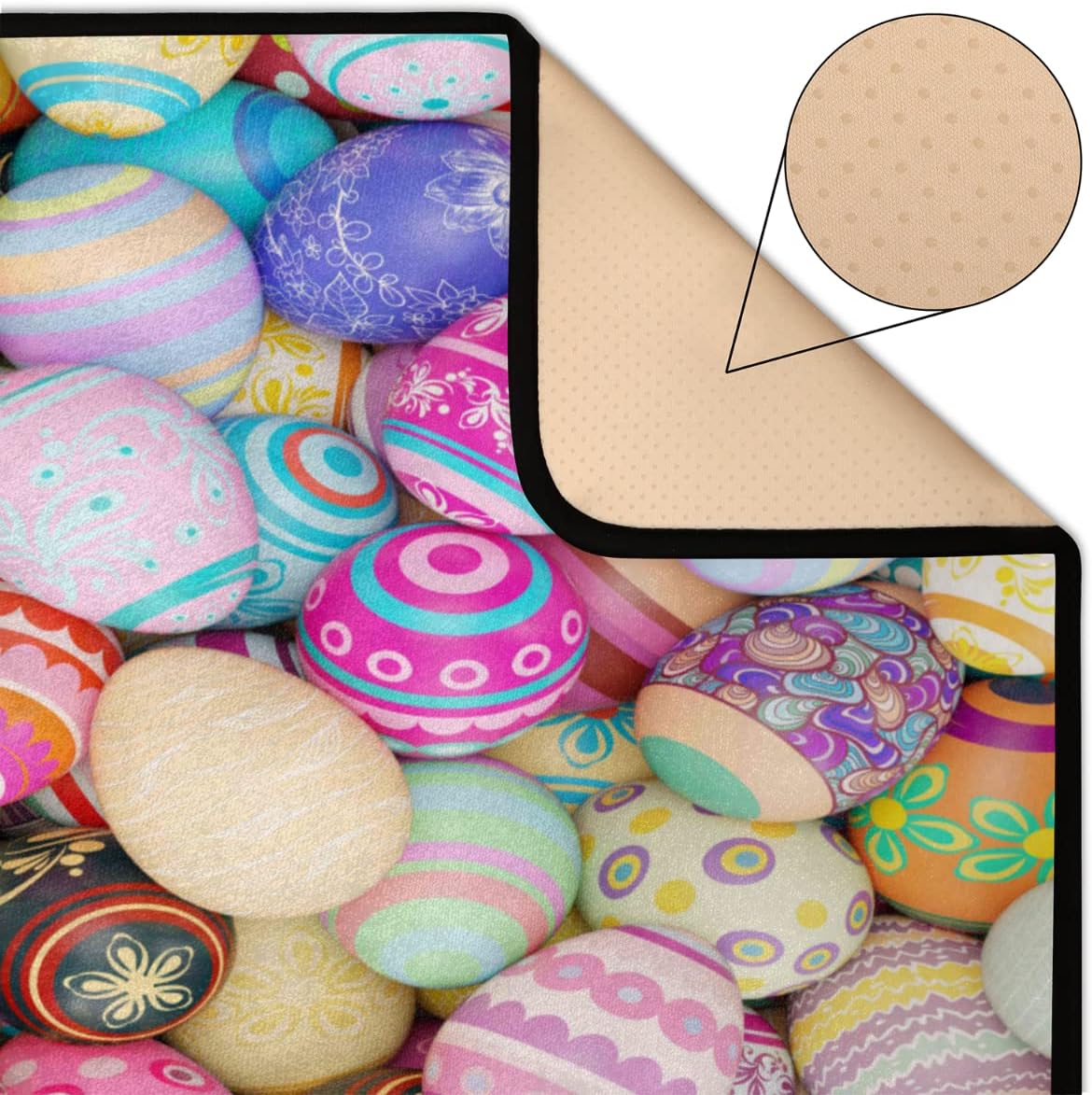 5' x 7' Happy Easter Eggs for Kids Super Soft Area Rug for Kids Baby Nursery, Rugs for Living Room, Plush Rug for Teen Room Decor