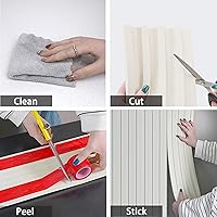 Vista 6 de Gaahing Panel de pared 3D para despegar y pegar, listones acústicos flexibles para decoración de paredes interiores, acabado de molduras de acento