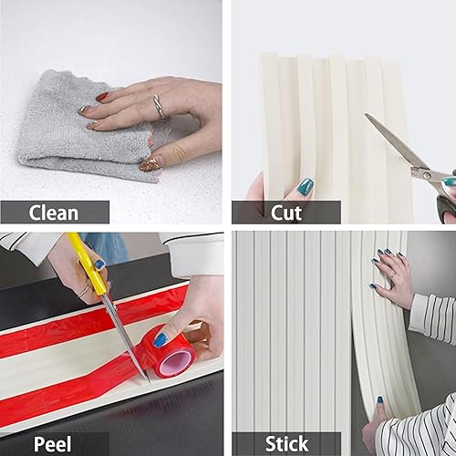 Miniatura 6 de Gaahing Panel de pared 3D para despegar y pegar, listones acústicos flexibles para decoración de paredes interiores, acabado de molduras de acento