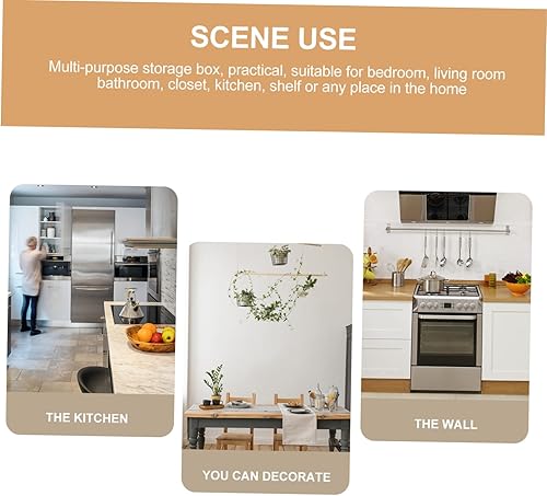 Miniatura 5 de Uonlytech Cesta de almacenamiento para estantes, contenedor de café, cesta de almacenamiento grande, cesta tejida, contenedor grande, decoración de