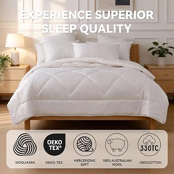 LAVANCE Woolmark Certified Australian Wool Duvet (Double, 7-9Tog)