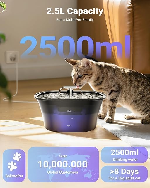 Foto 2 de 7 de BalimoPet Fuente para Gatos, Bebedero Gatos 2,5L