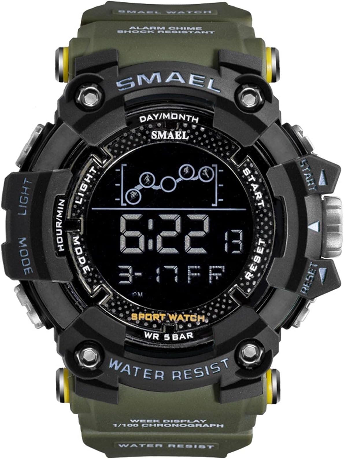 JTTM Men's Digital Sports Watch Military Electronic Waterproof Wrist Watches for Men with Stopwatch Alarm LED Backlight