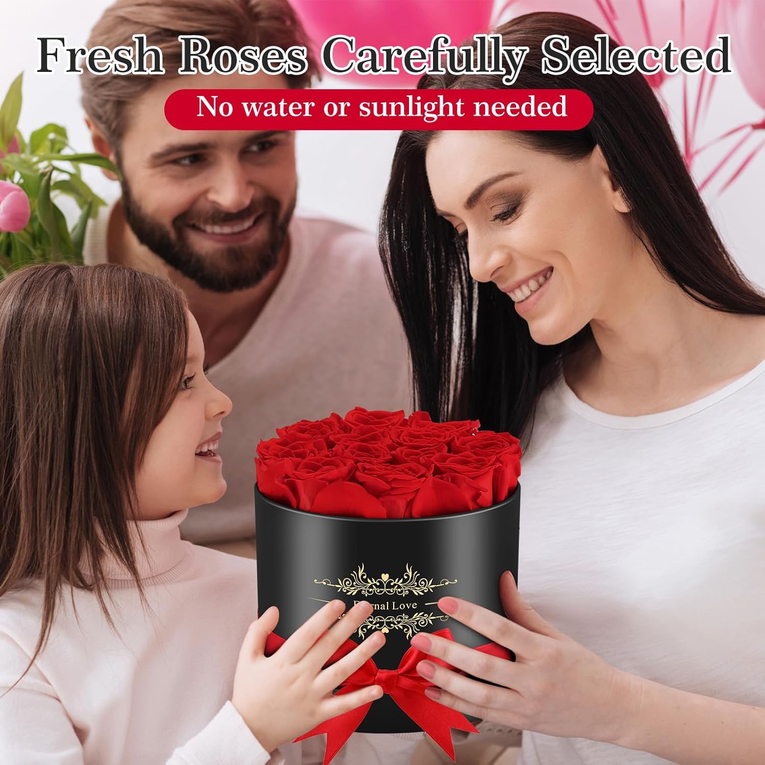 12 Flower Forever in Elegant Box, 100% Preserved Real Rose Last Up to 3 Years, Eternal Rose Preserved Flowers for Delivery Prime Valentines Mothers Anniversary Day Birthday Gifts for Women Wife (Red) - Image 3