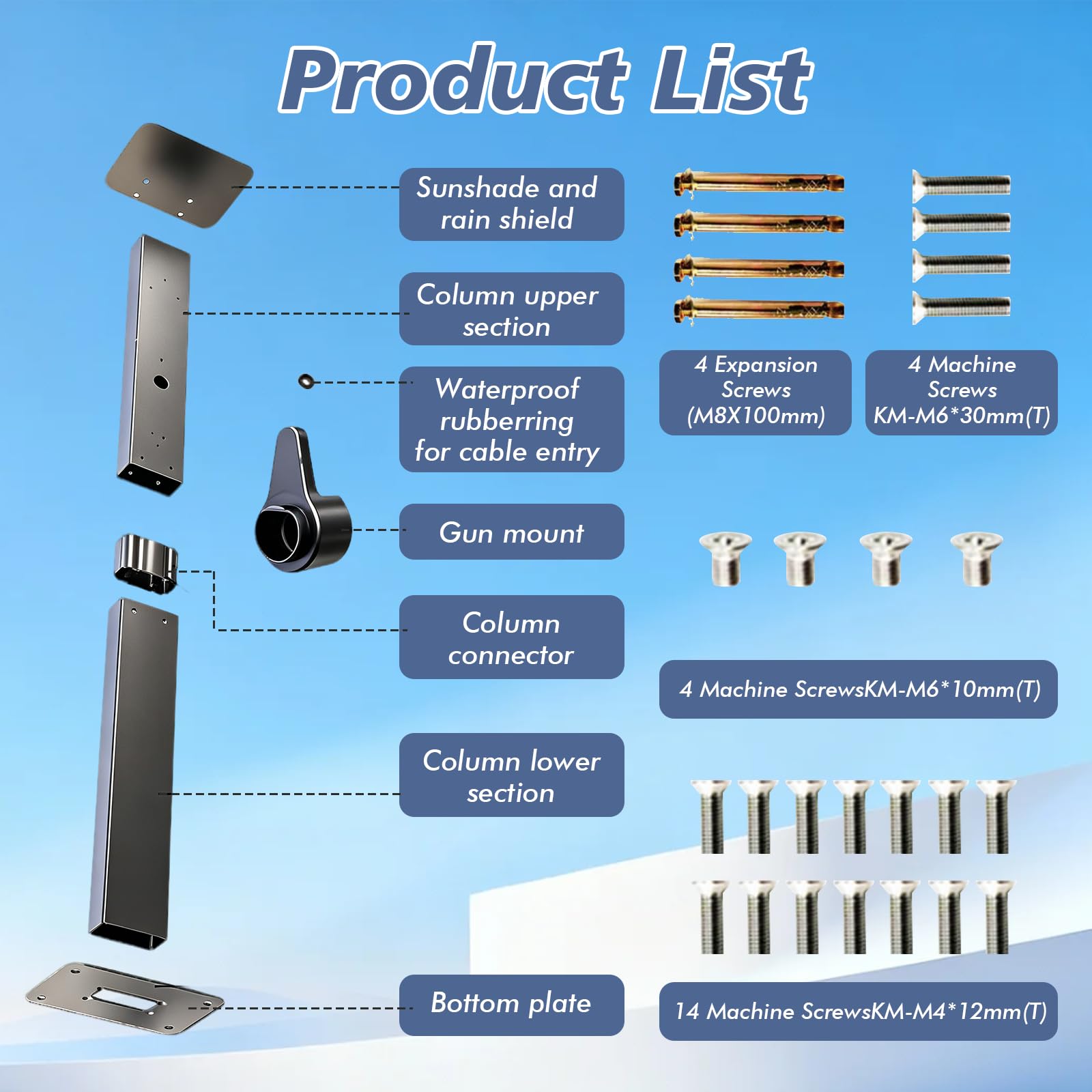 Wallbox - Supporto universale per colonna di carico EV per esterni | Supporto autoportante Wallbox con gestione dei cavi, supporto universale per stazioni di ricarica per auto elettriche