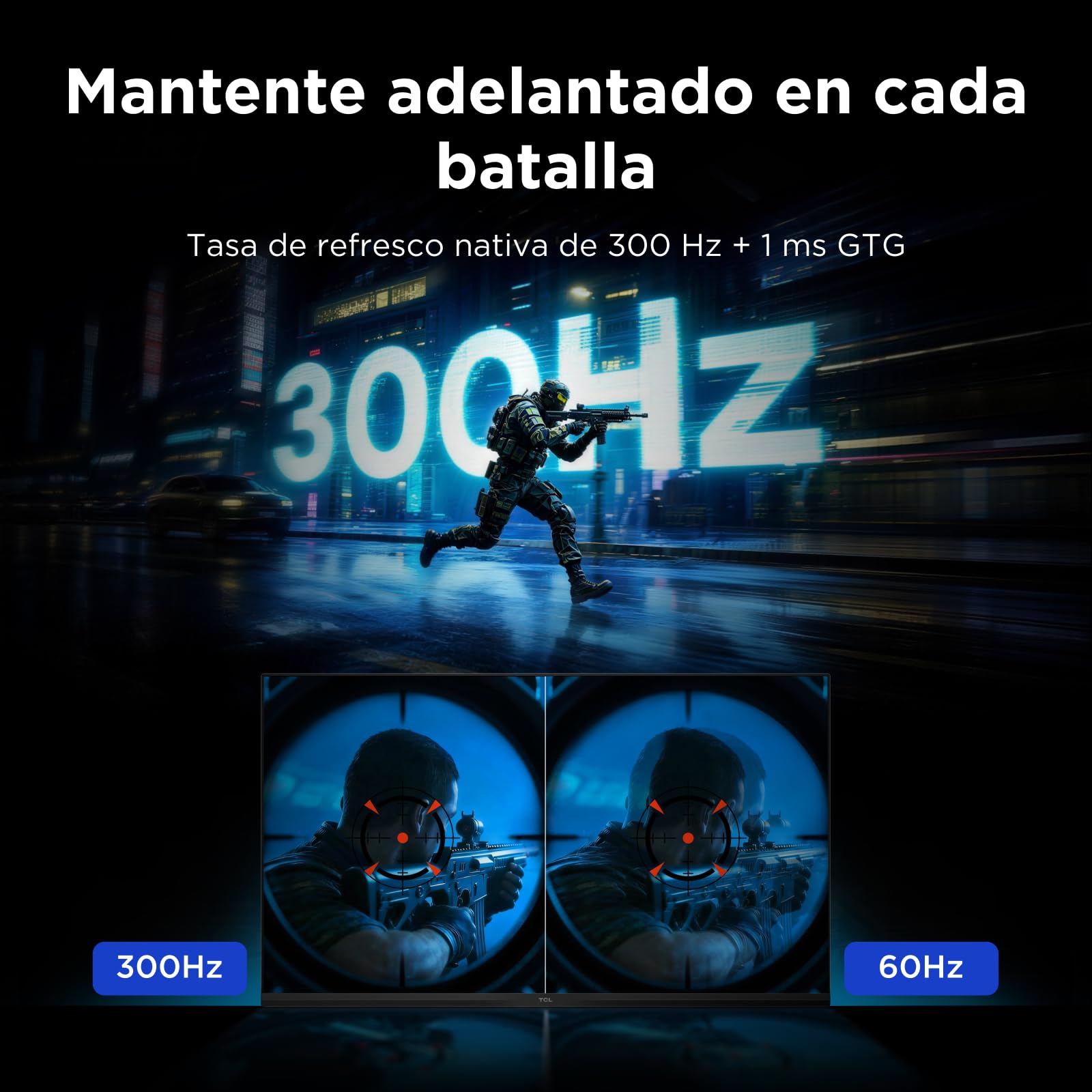 TCL 25G64 Monitor Gaming 25 Pulgadas QD-Mini LED, Full HD, 300Hz, Panel Fast-IPS, 600 nits HDR, 1ms, AMD FreeSync Premium, G-Sync Compatible - 5