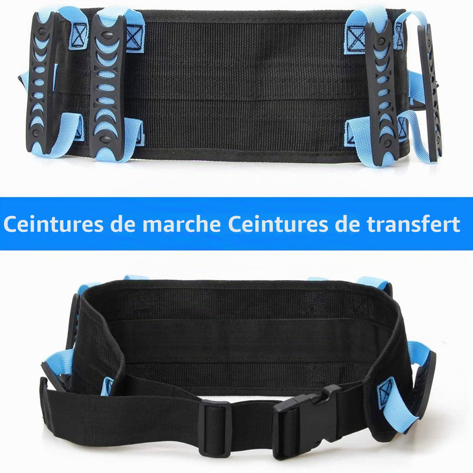 TINAYAUE Ceinture de Gait avec poignées Personnes âgées Ceinture d'assistance Rembourrée Protection Sécurité Soulèvement du Patient Robuste avec Sangles pour Handicapés Personnes blessées