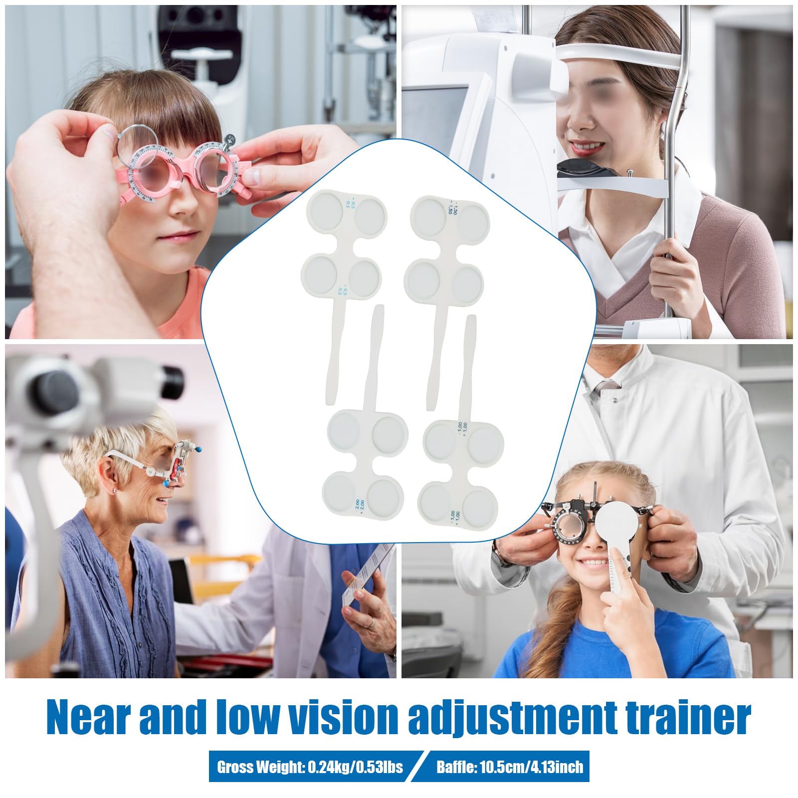 TFCFL 4pcs Optical Flipper Optometry Plastic Flip Trial Lens Plastic Confirmation Flipper Ophthalmic Flipper Optical Instruments, Optometry Flip Modern Eye Care Tools (±0.50, ±1.00, ±1.50, ±2.00)