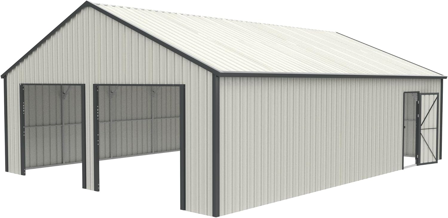 Star20XX 25x33 Ft Double Garage Metal Shed with Side Entry