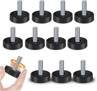 12 Pcs Adjustable Furniture Leveling Feet, 1/4-Inch 20-UNC Threaded Screw-in Leveler, Furniture Feet for Your Small DIY Project, Easy to Use, Stable Table Legs for Uneven Floor
