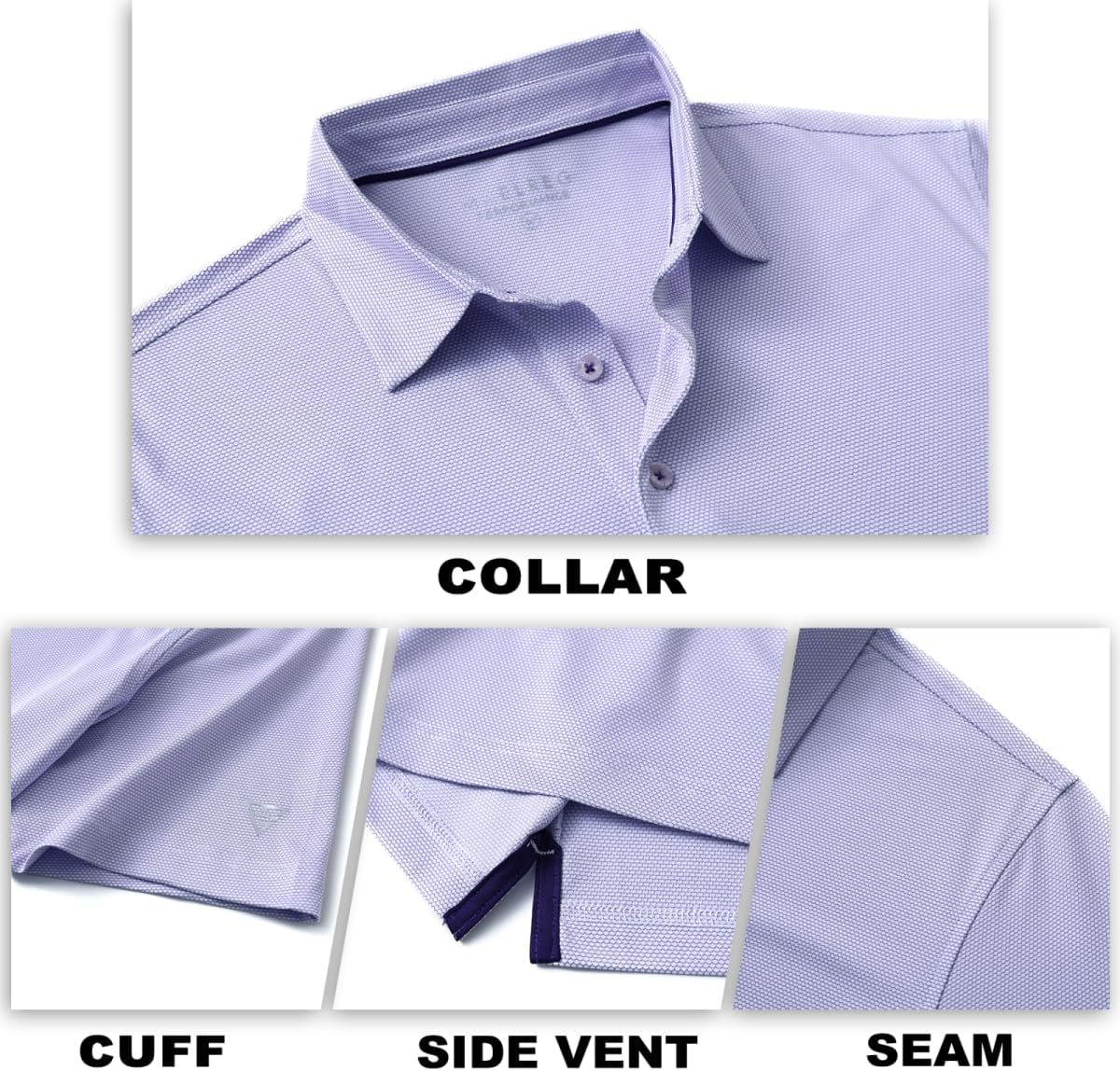 M MAELREG Golf Shirts for Men Dry fit Sports Jacquard Lightweight Performance Texture Short Sleeve Collared Polo Shirts - Image 5