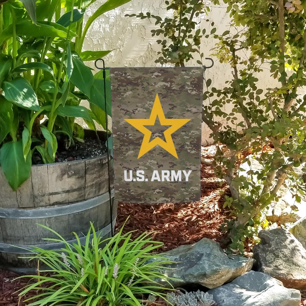 U.S. Army Logo on Camo Garden Yard Flag