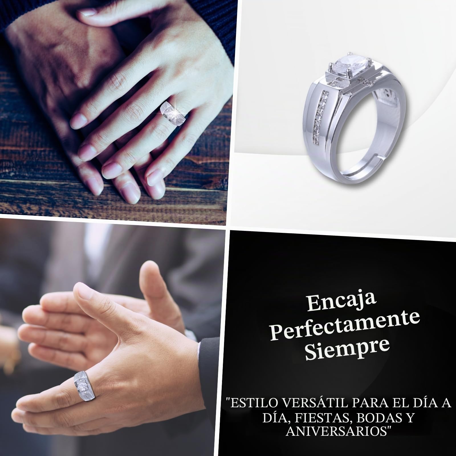HALUKAKAH Anillo Moissanite D Color 1.0 ct Patrón de Cruz,Diamante Cultivado en Laboratorio de 1 Quilate con Certificado,Plata de Ley Chapado en Platino,Tamaño Ajustable,para Esposo,Novio,Cumpleaños