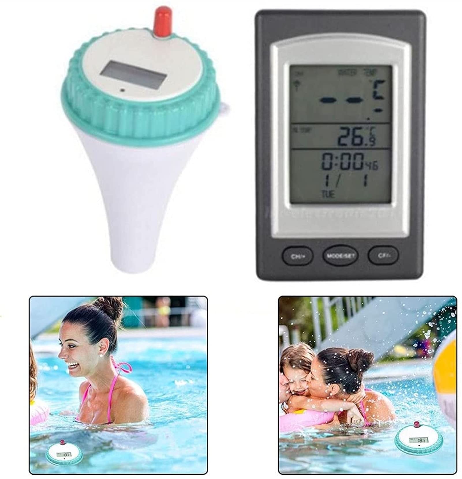 Termometr bezprzewodowy zdalny cyfrowy wskaźnik temperatury wody z wyświetlaczem LCD