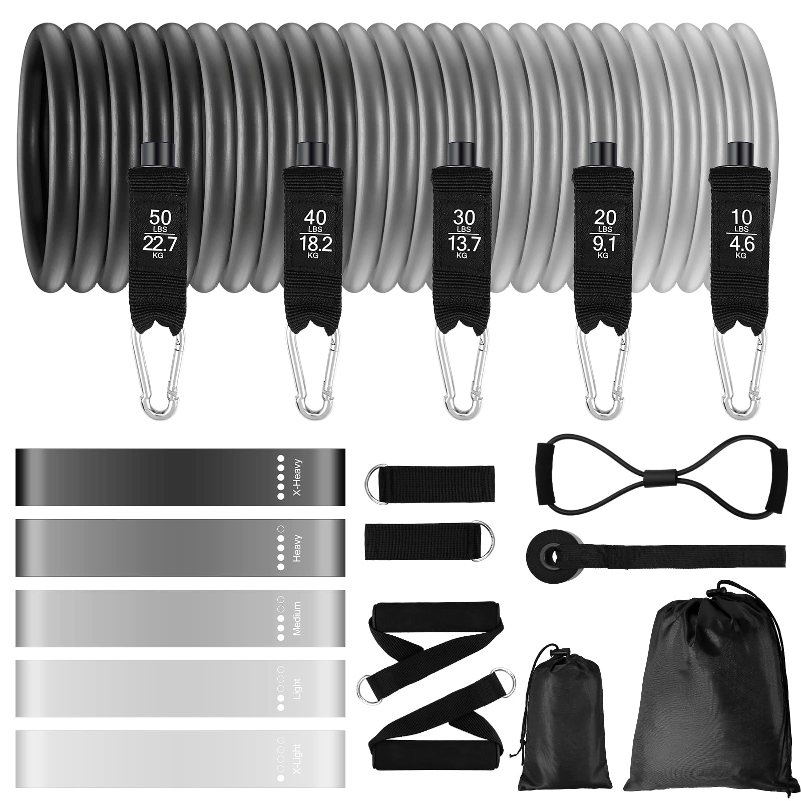 Odoland Resistance Bands Set Workout Bands With Stackable