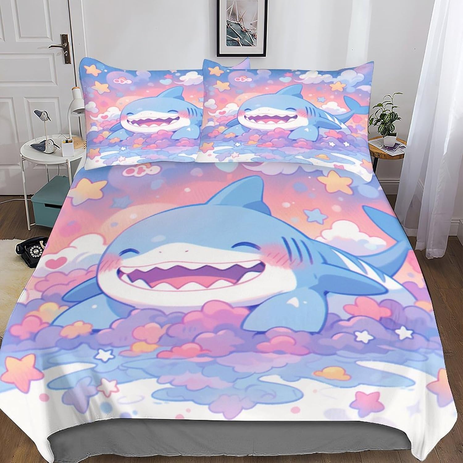 Baby Shark Bed Linen Set, 3D Printed Gifts for Children, Duvet Cover