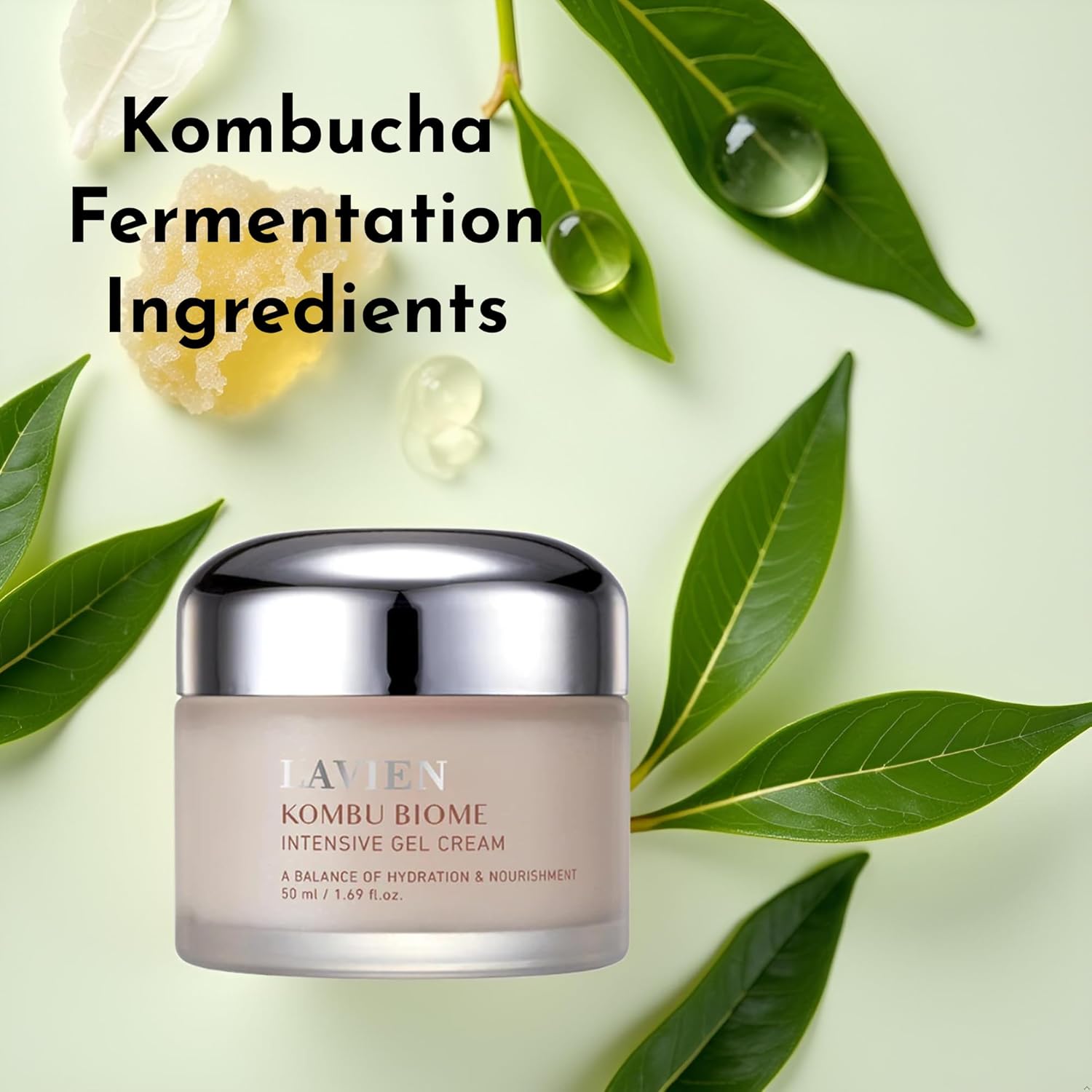 LAVIEN Intensive Gel Cream - Kombu Biome Facial Cream, Hydration and Nourishment - Firm Skin, Moisturizer, All Skin Types - 1.76 Oz(50g)