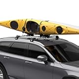 Thule Compass Kayak and SUP roof Rack - Carries 2 Kayaks or 2 SUPs - J-Style Carrier - Universal mounting Hardware Included - Fits 36