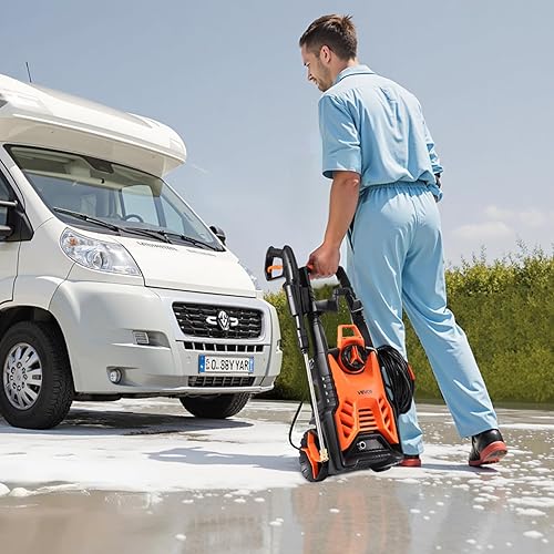 Miniatura 8 de VEVOR Lavadora a presión eléctrica, máximo 4500 PSI 3.2 GPM, limpiador de alta potencia con cañón de espuma y 4 boquillas para calzadas,