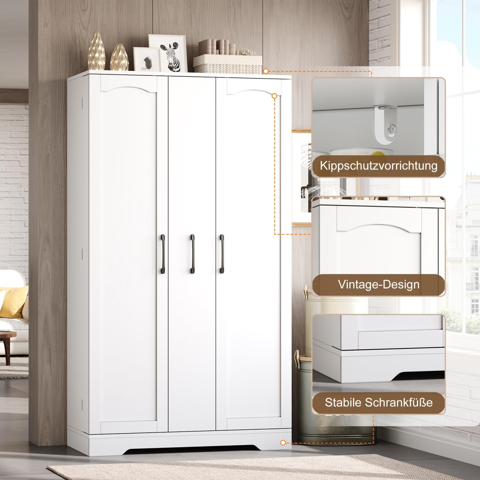 Armadio alto da cucina, con supporto per spezie, 2 ante