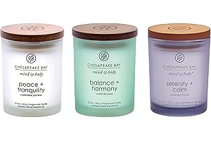 Chesapeake Bay Candles 3-Pack Small Jar Scented Candle Gift Set: Peace +...