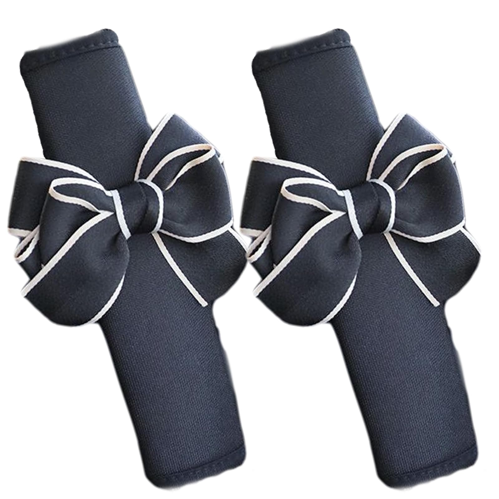 2Pcs Seat Belt Cover Pad with Bow Protective Breathable Linen Seatbelt Cushion with Fastening Tape for Women & Girls | Seatbelt Covers