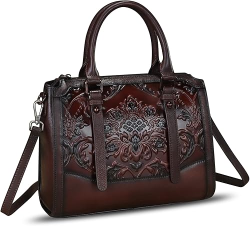 Miniatura 2 de Bolso bandolera de cuero genuino para mujer, con asa superior, hecho a mano, vintage, bolso de mano