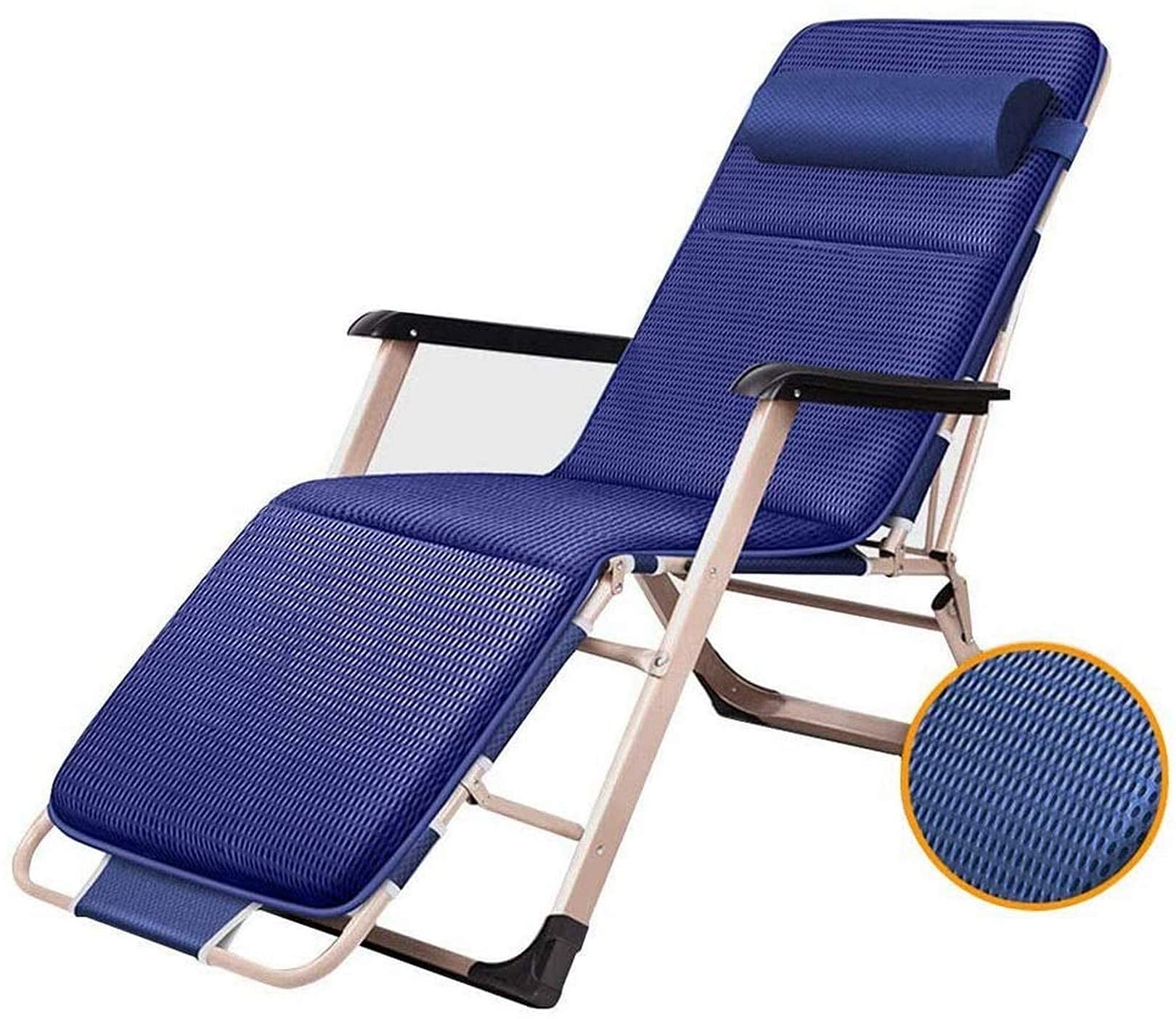 Chaise longue pliable et inclinable en métal G : fauteuil de patio et bureau