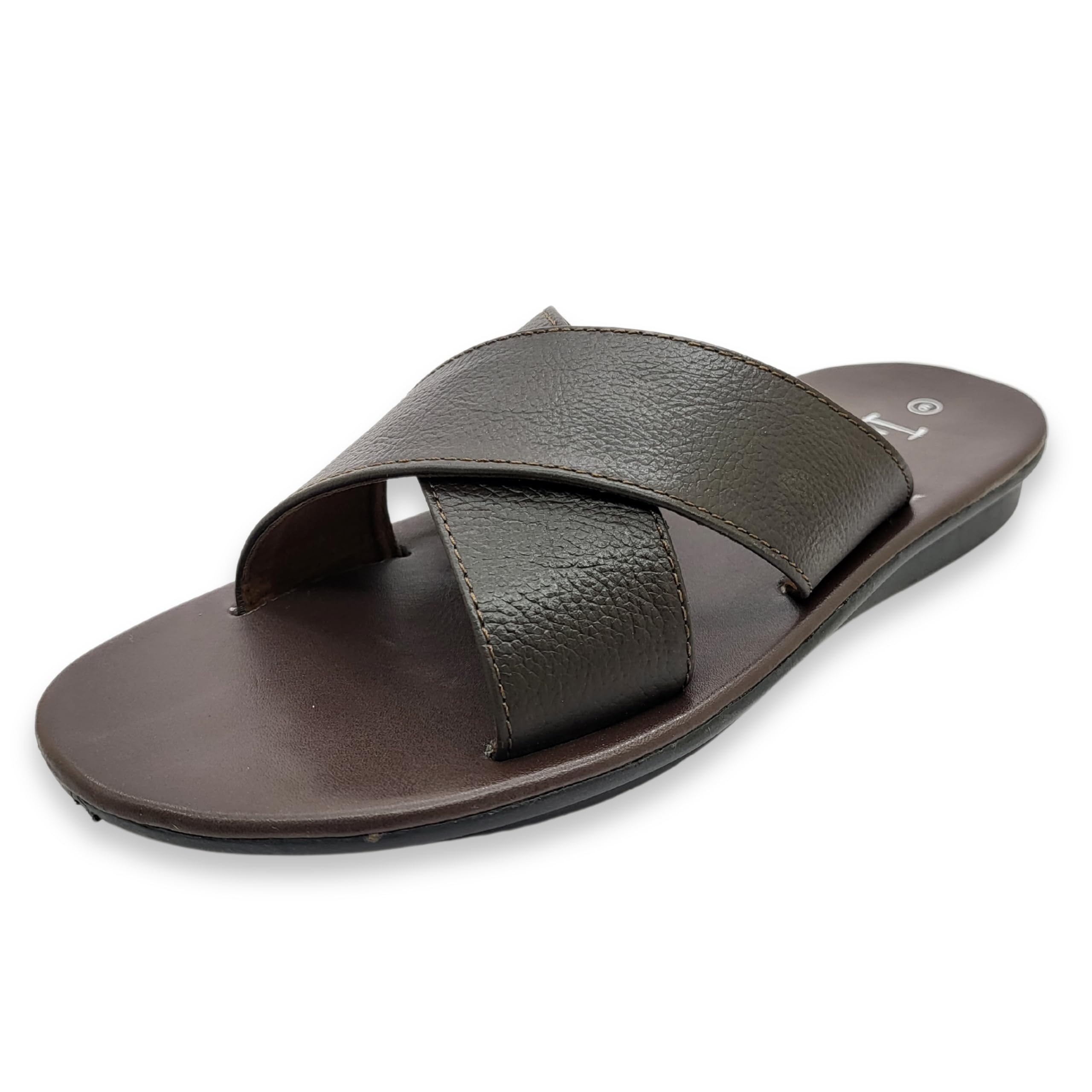 irnado Genuine Leather Men Cross Strap Padded Flip Flop Sandal Airmix Sole (Black, 7) (B0CVSDRYT3) Amazon Price History, Amazon Price Tracker
