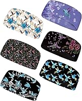 Vista 13 de Forchrinse Girasol con texto impreso, 6 piezas, diadema deportiva para sudar suave y elástica, bandas para el cabello, unisex, para deportes al aire