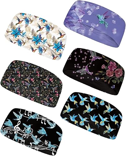 Miniatura 13 de Forchrinse Girasol con texto impreso, 6 piezas, diadema deportiva para sudar suave y elástica, bandas para el cabello, unisex, para deportes al aire