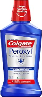 Colgate Peroxyl Antiseptic Mouth Sore Rinse, Alcohol Free, 1.5% Hydrogen Peroxide, Mild Mint, 8.4 Fl Oz (Pack of 1)