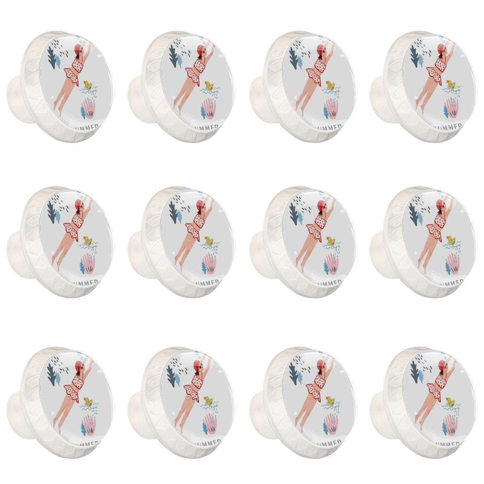 Boutons d'armoires de cuisine ronds été x12 poignées de tiroir