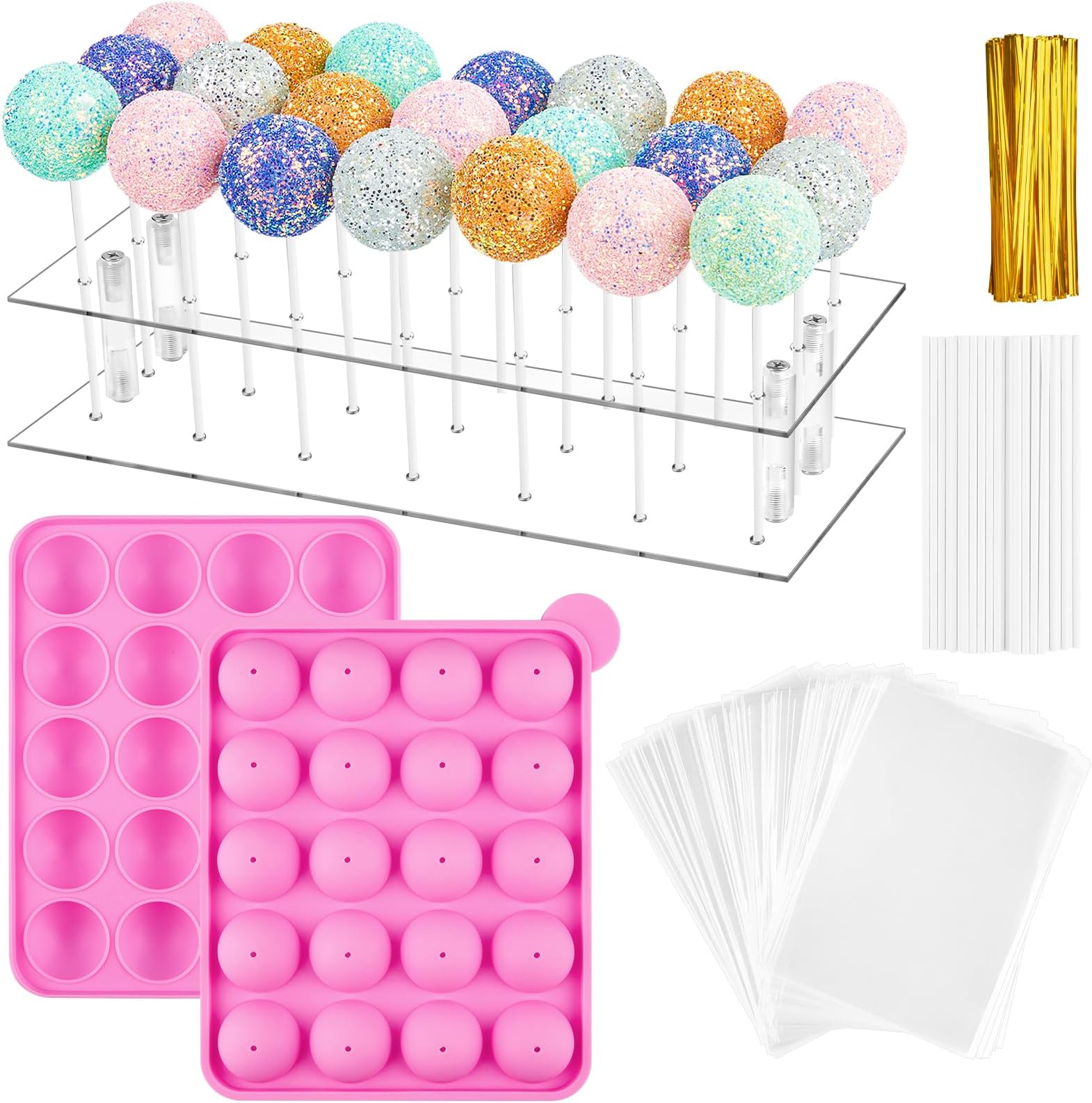 Amazon.com: Cake Pop Maker Set, 12-Hole Silicone Cake Pop Mold with