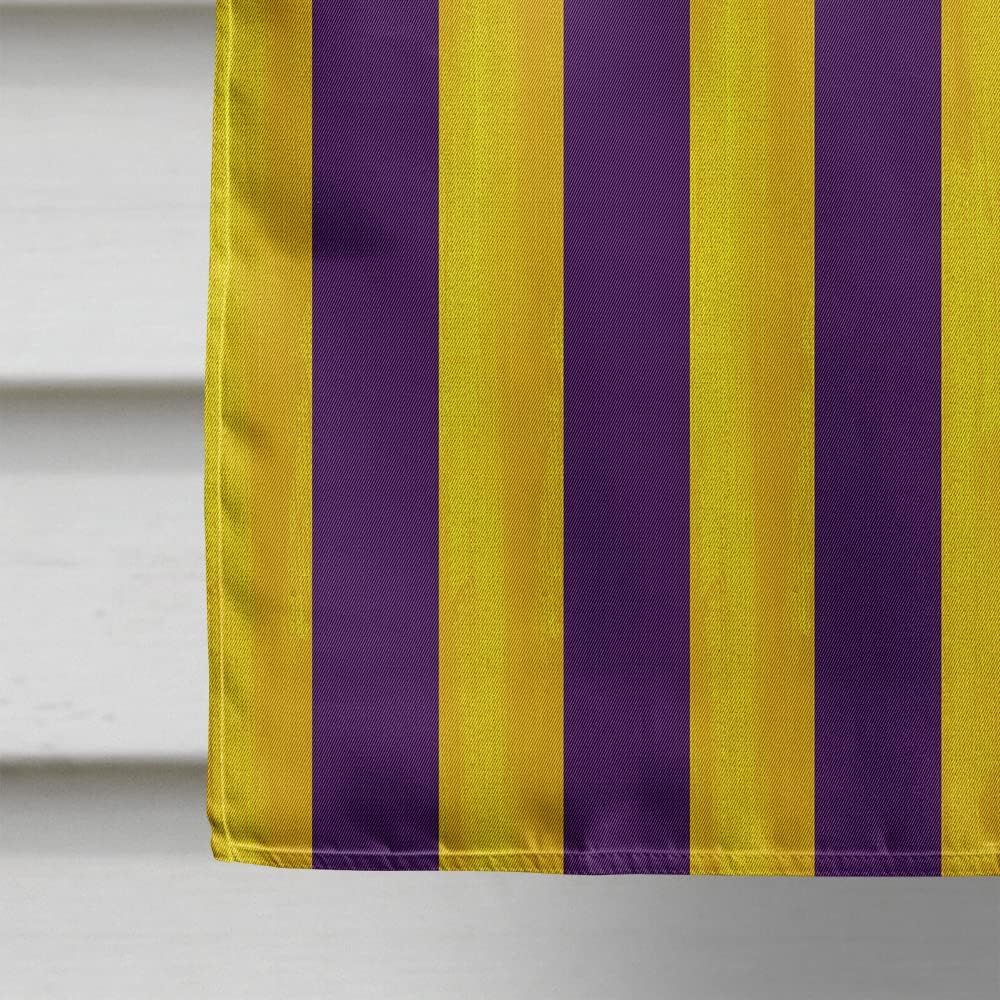 Caroline's Treasures 8201CHF Purple and Gold Fleur de lis House Flag Large Porch Sleeve Pole Decorative Outside Yard Banner Artwork Wall Hanging, Polyester, House Size, Multicolor