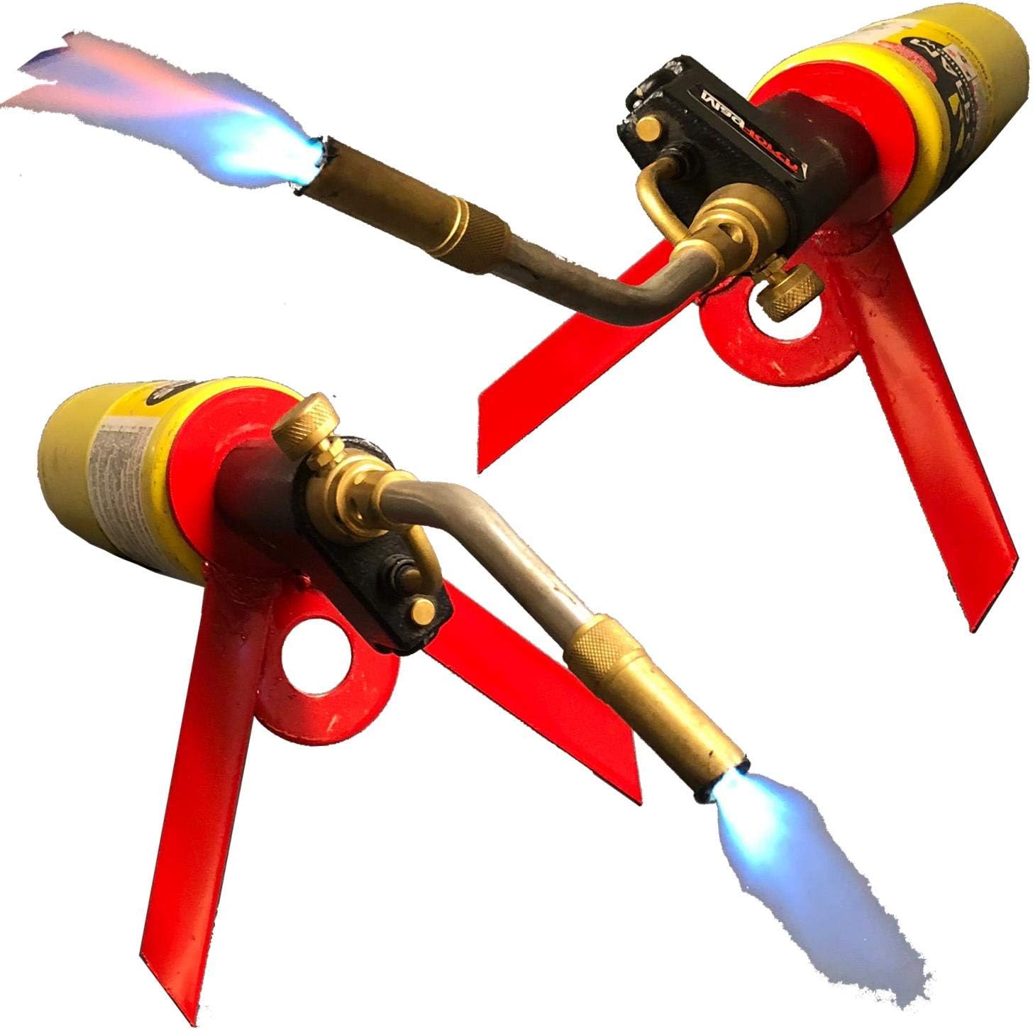 Keyfit Tools U.S.A. Propane Trigger Start Torch Stand (1) NoTip Torch Stand Fits between All Standard Size Trigger Start Lighter Head & Mapp Gas Cylinder Sprinkler Installation Tool Funny Pipe & Drip