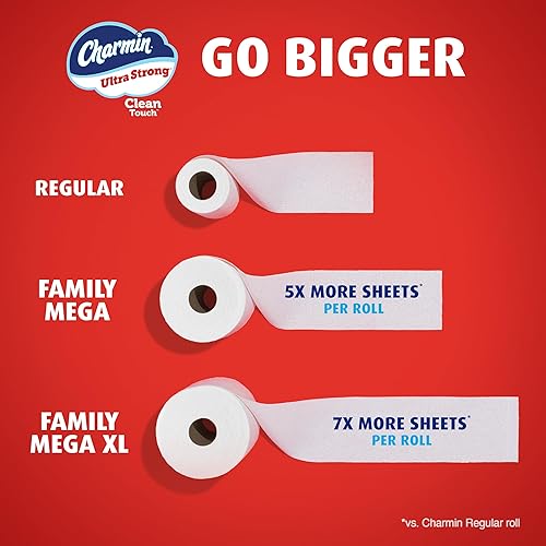 Miniatura 8 de Charmin Papel higiénico ultra fuerte y limpio, 30 megarrollos familiares = 150 rollos regulares