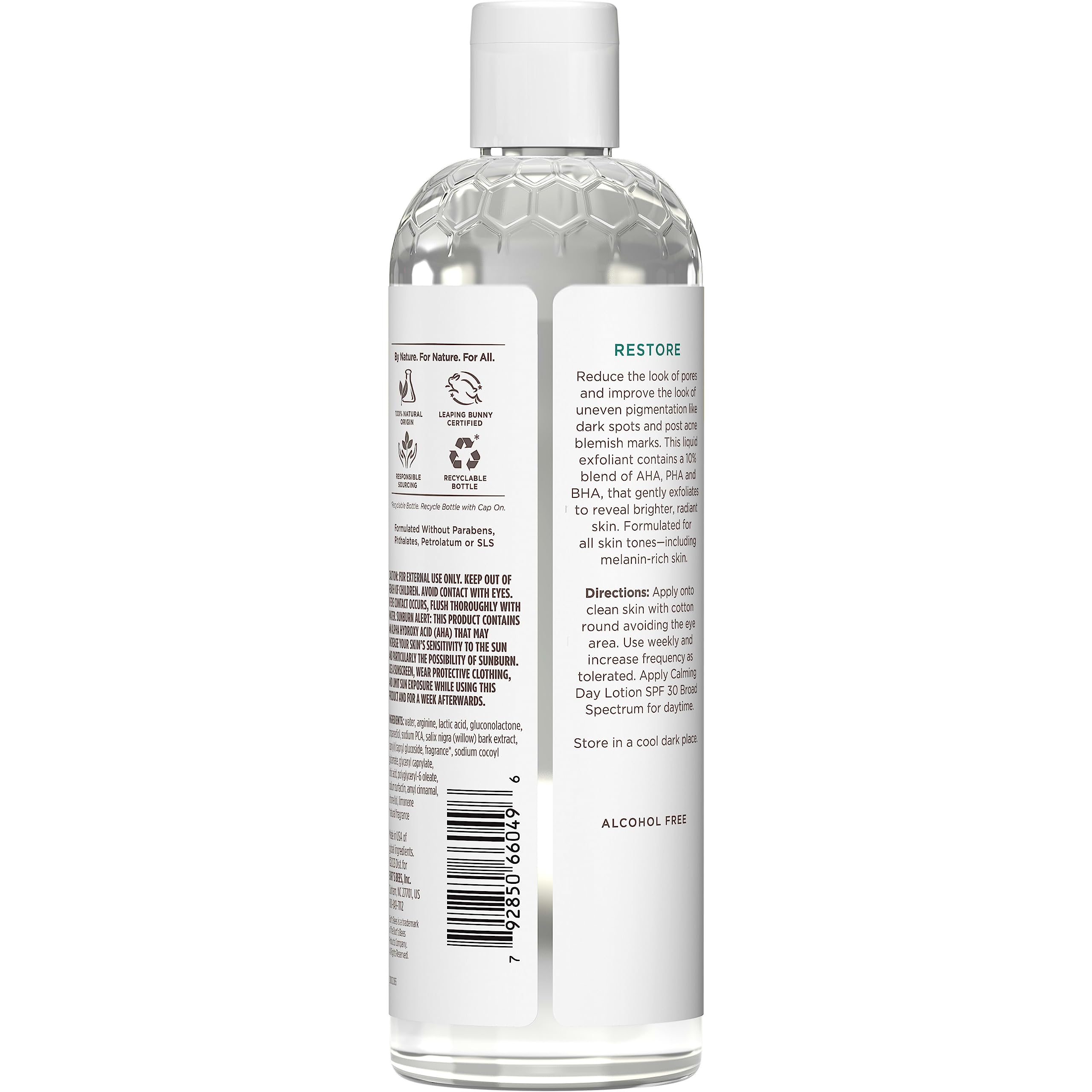 Burt's Bees Clear and Balanced Even Tone Liquid Face Exfoliator, Gentle Exfoliator Reduces Look of Pores and Improves Uneven Pigmentation, 12 Oz