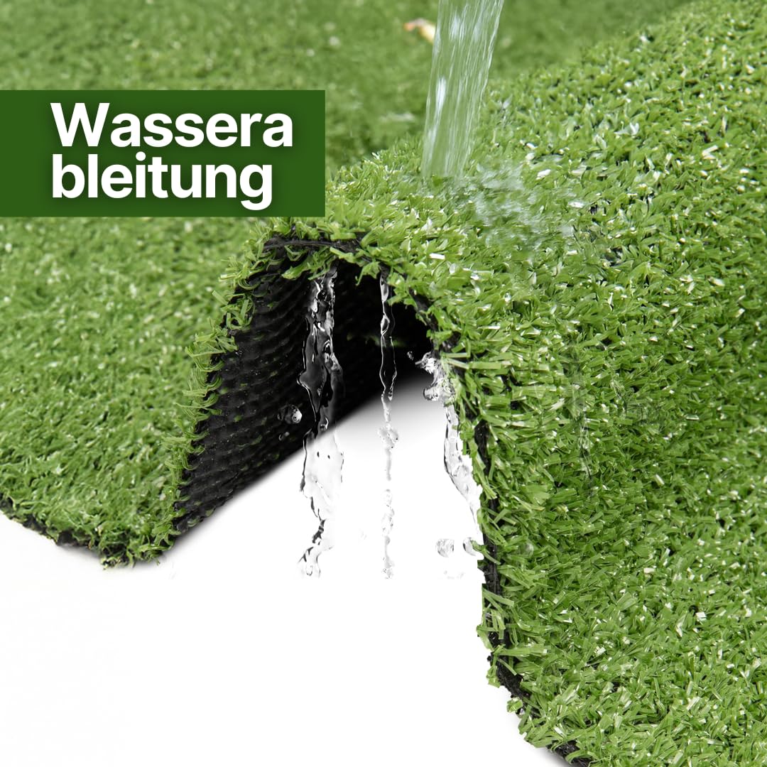 TAPISO Natural Erba Sintetica per Esterno da Giardino Drenante 6 mm Prato Sintetico da Esterno Resistente UV Tappeto Erba Finta per Esterno Rotolo Verde 100 x 250 cm