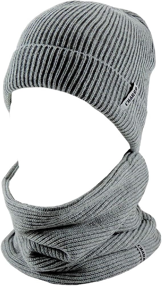 CHARRO Cappello Cuffia + Scaldacollo Grigio Set Inverno 2pz Completo  Invernale Lana Uomo Donna : Amazon.it: Abbigliamento