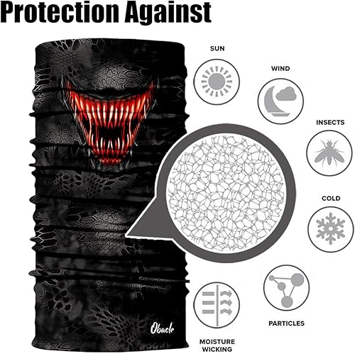 Miniatura 239 de Obacle - Tapabocas con cuello polar y de estilo de pañuelo contra el polvo y el sol para hombre y mujer Calavera Azul Ojo y Nariz