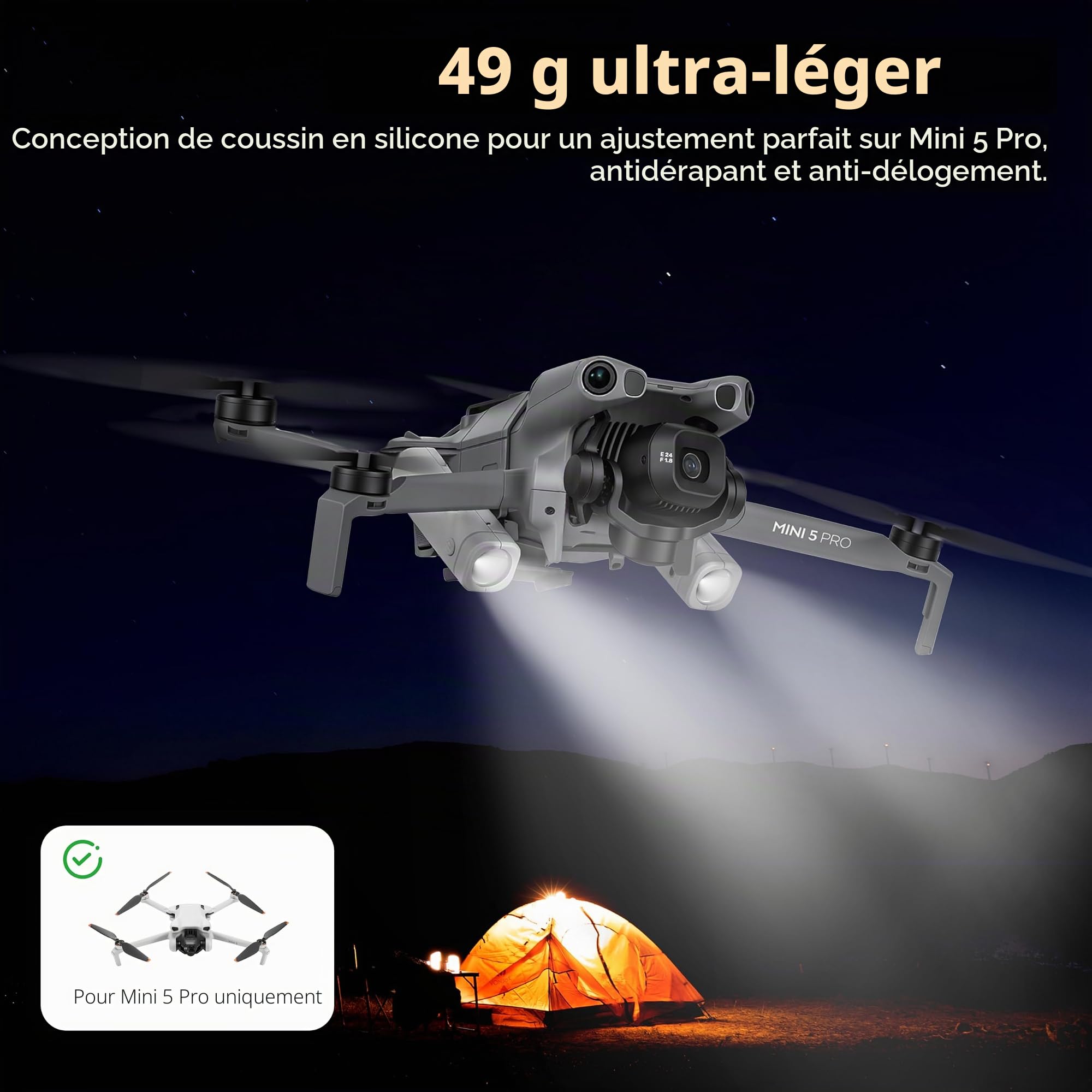 STARTRC Lampe LED d'assistance pour vol de nuit DJI Mini 5 Pro, accessoires pour vols de nuit, clignotants d'urgence/lumière de vol pour DJI Mini 5 Pro