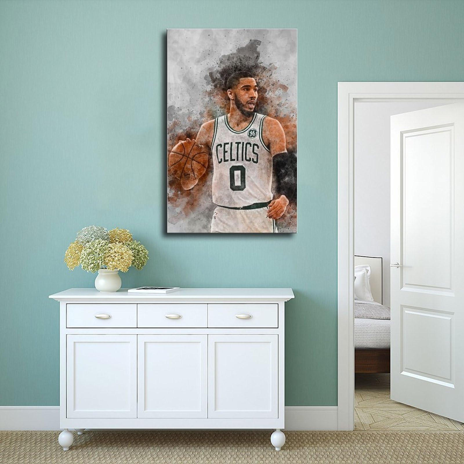 BAVIEN Jayson Tatum Basketball Poster Canvas Print – 24x36 Inch (60x90cm), Wall Art Decor For Living Room, Bedroom