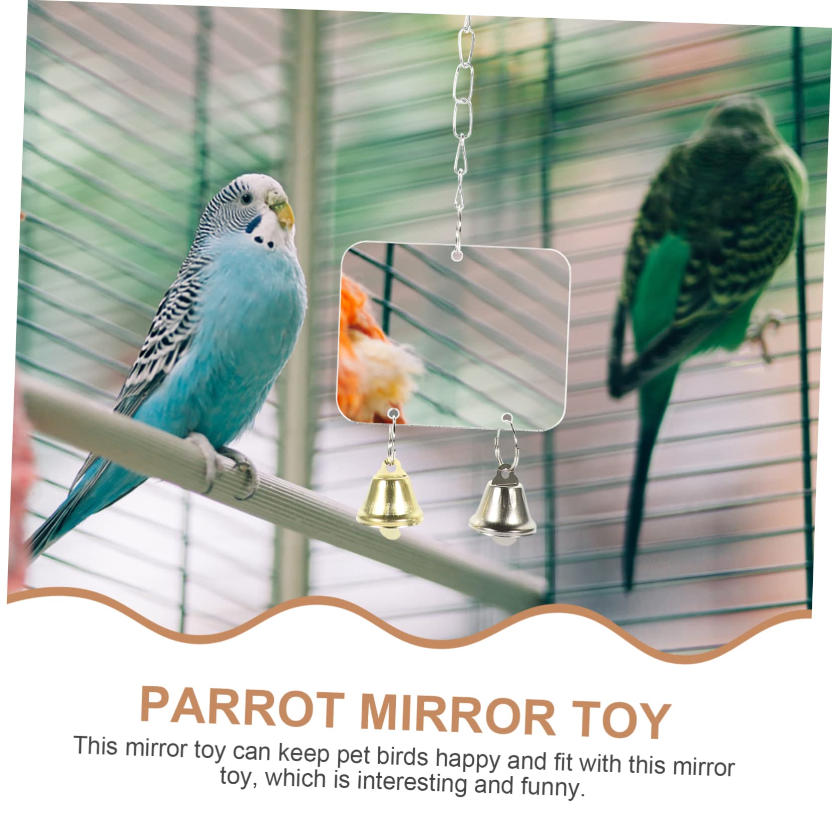 Espejos Para Pájaros (pack De 2) - Juguete Para Jaula De Loros, Periquitos, Agapornis (colgante)