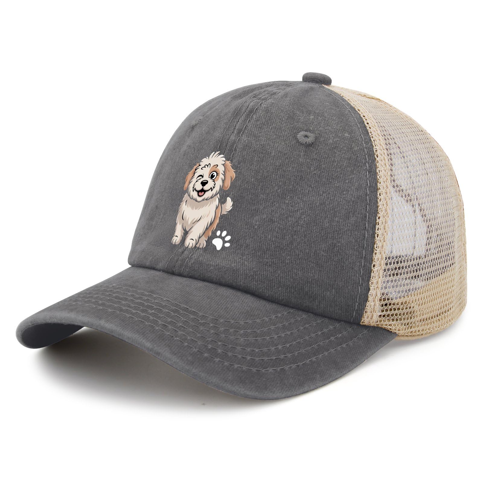 Collie Dog Winking Eye Hat for Men Soft Washed Hiking Hats Casual Washed Jogging Caps Baseball Caps