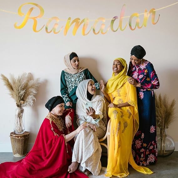 Ramadan Banner Eid Mubarak Decoration, Ramadan Hanging Banners Decor, Eid Mubarak Party Favor Hanging Bunting Supplies for Home Party