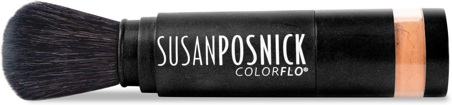 Susan PosnickCOLORFLO: Natural Makeup, Vegan, Cruelty Free, Mineral Powder Foundation & Sun Protection Brush (M10/Nutmeg) Refillable - USA
