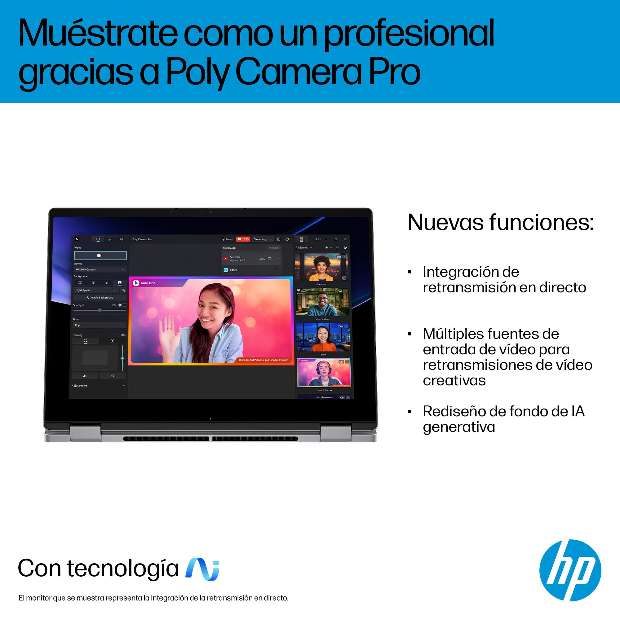 HP Omnibook X Flip - Ordenador portátil Convertible de 14" 3K OLED táctil Ryzen AI 7 350, 32GB RAM, 1TB SSD, AMD Radeon 860M Graphics, Windows 11 Home Silver - Teclado QWERTY Español