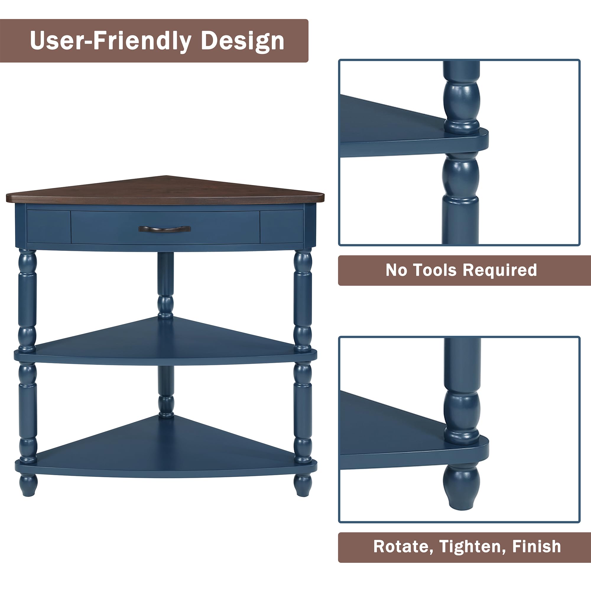 Amazon.com: HZSSDTKJ 33.8'' Small Triangle Corner Table with Open