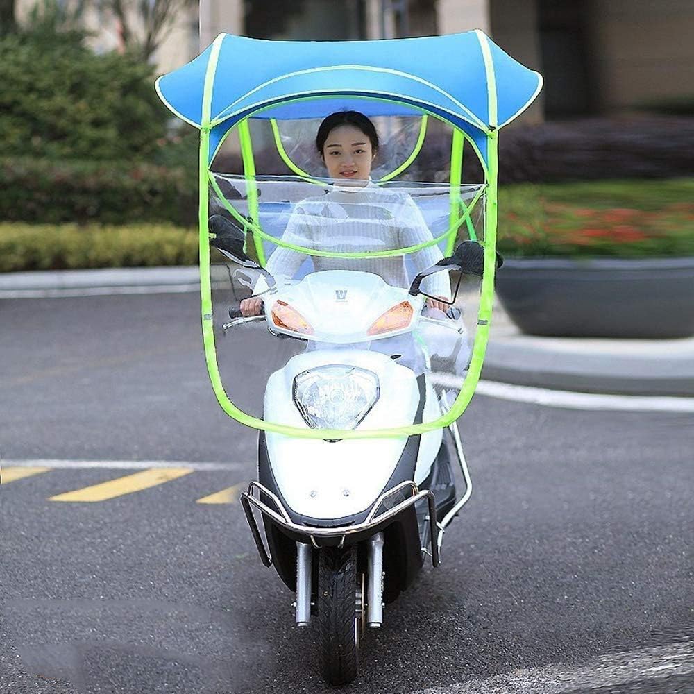 BLUEZY Universal Totalmente Cerrado Motor Scooter Paraguas Movilidad Sombrilla Cubierta de Lluvia Impermeable, Moto Scooter Parasol Protector De Lluvia B